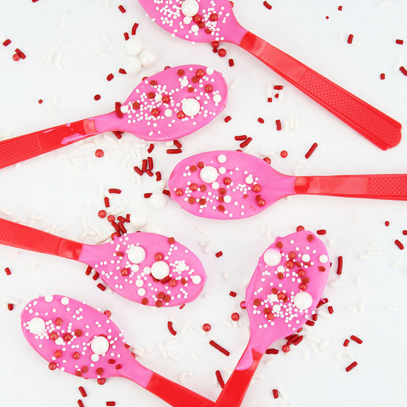 PINK HOT COCOA CHOCOLATE SPOONS