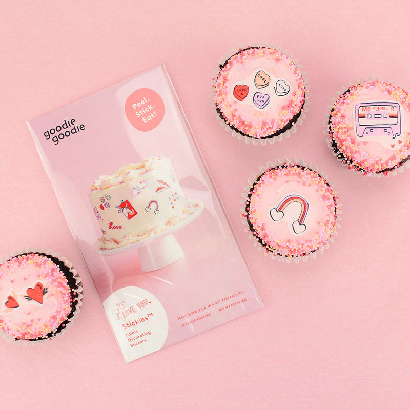VALENTINE'S DAY EDIBLE STICKERS CUPCAKES