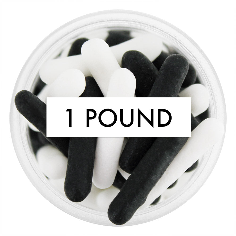 Matte Black & White Rod Sprinkles 1 LB