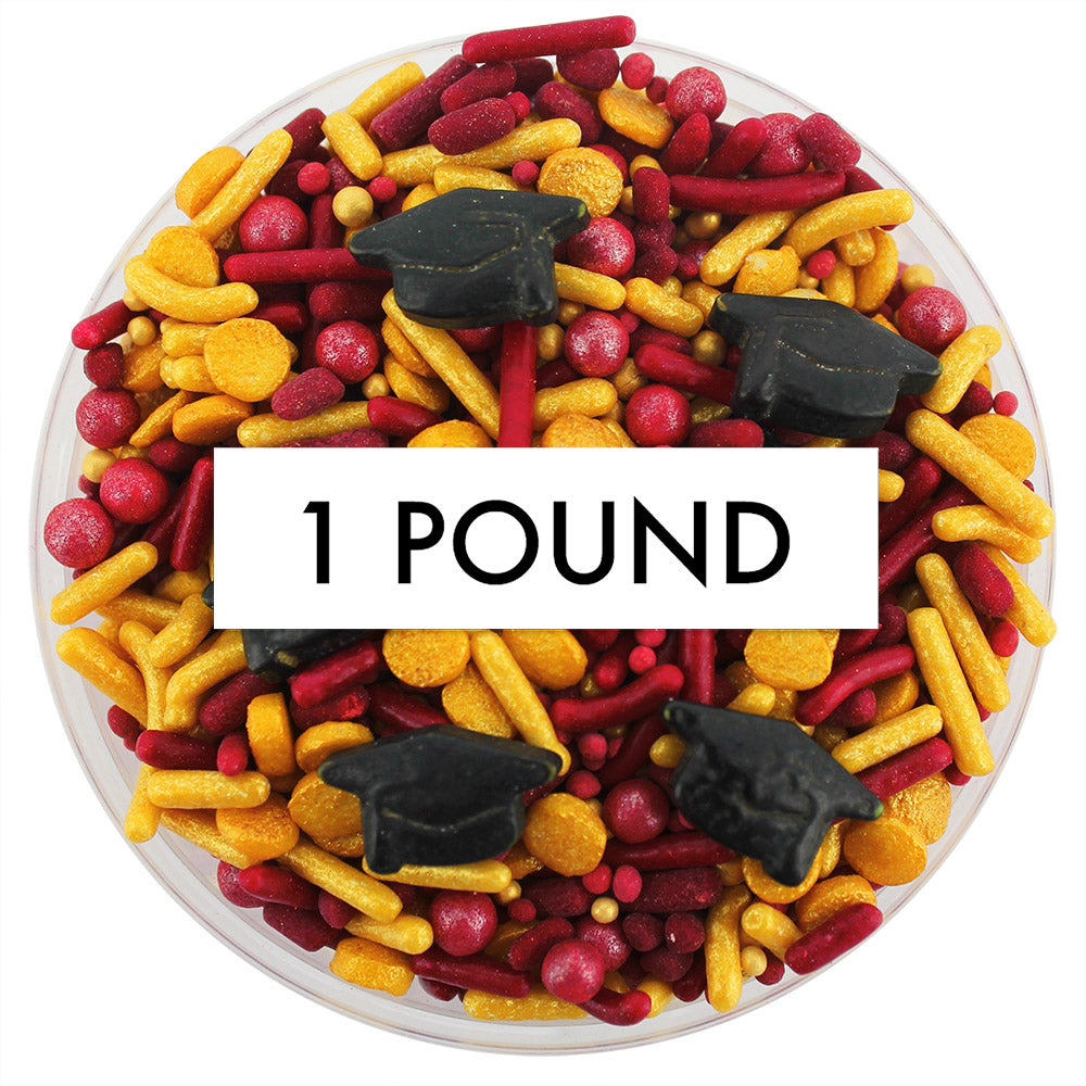 Maroon & Gold Graduation Sprinkle Blend 1 LB