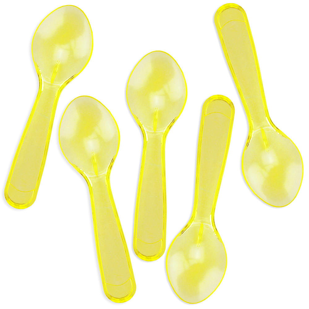 Mini Crystal Yellow Ice Cream Taster Spoons