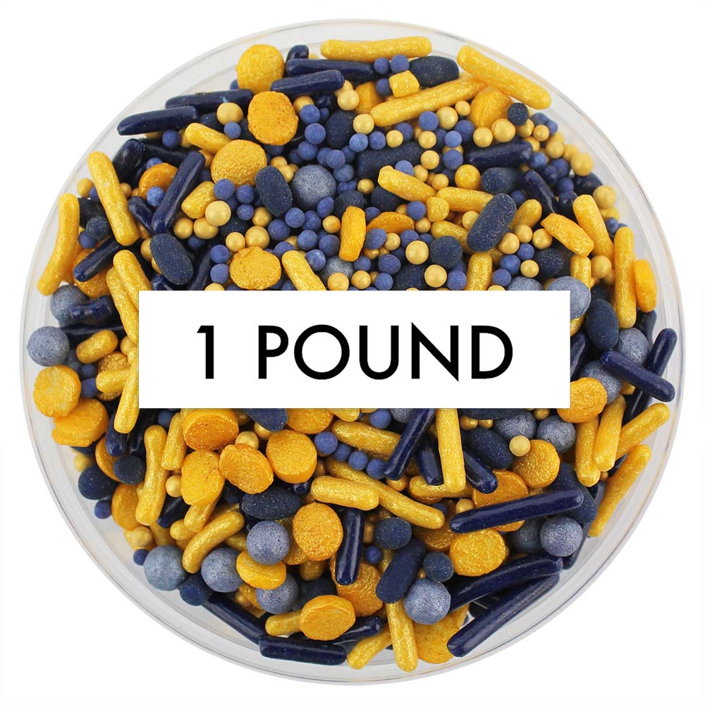 Navy Blue & Gold Team Spirit Sprinkle Blend 1 LB