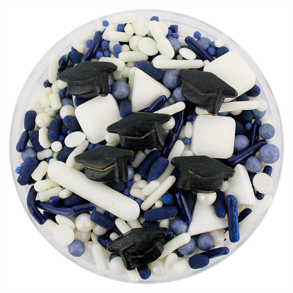 Navy Blue & White Graduation Sprinkle Blend