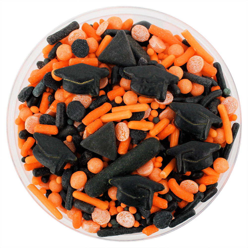 Orange & Black Graduation Sprinkle Blend