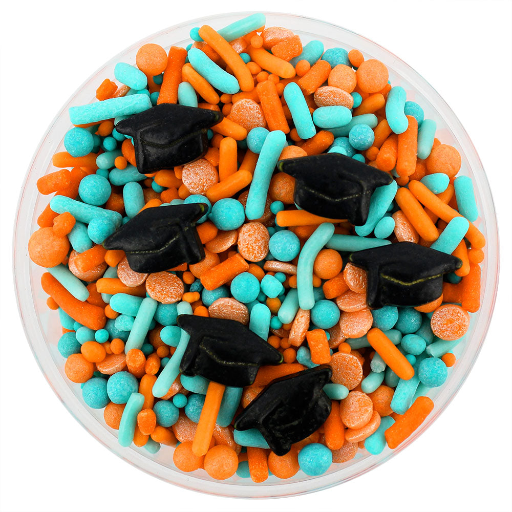 Orange & Turquoise Graduation Sprinkle Blend