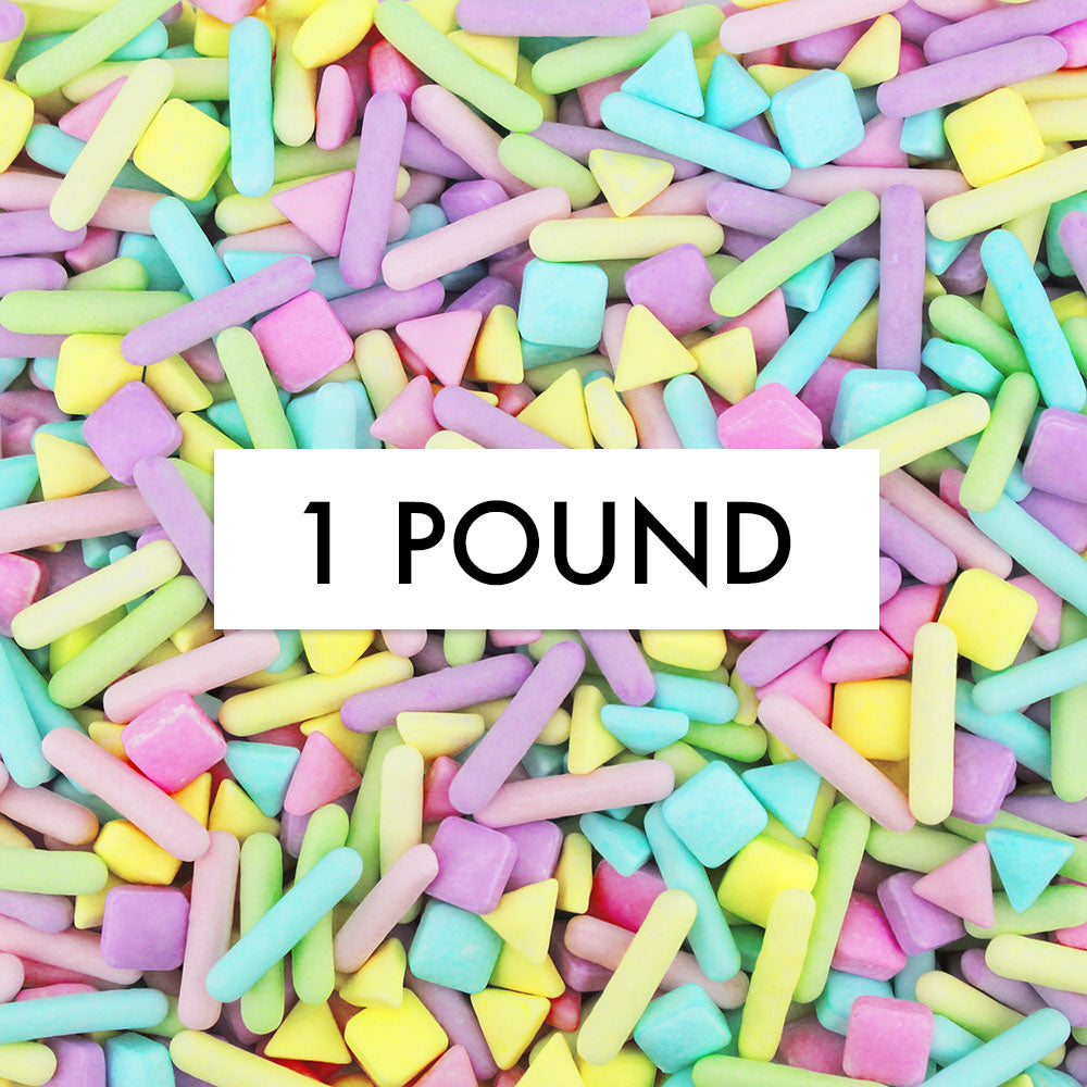 Pastel Rainbow Sugar Shapes Candy Sprinkles 1 LB