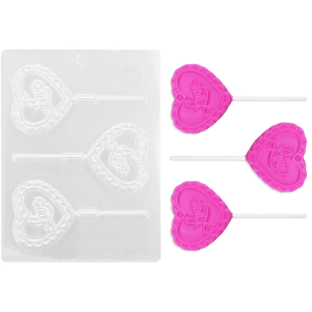 Love Scallop Heart Lollipop Chocolate Mold