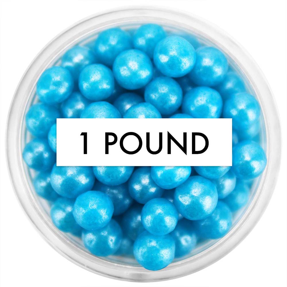 Pearly Bright Blue Sugar Pearls 5-6MM 1 LB