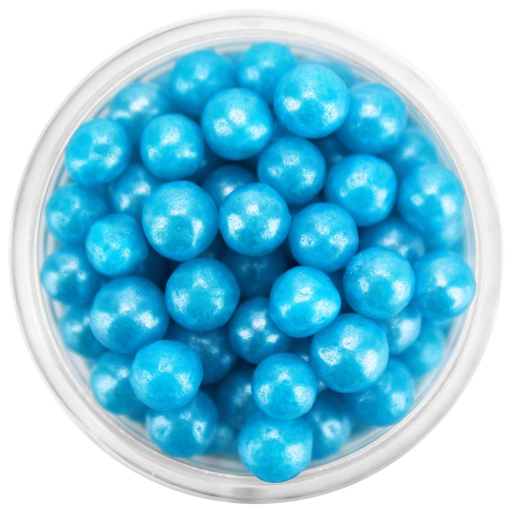Pearly Bright Blue Sugar Pearls 5-6MM