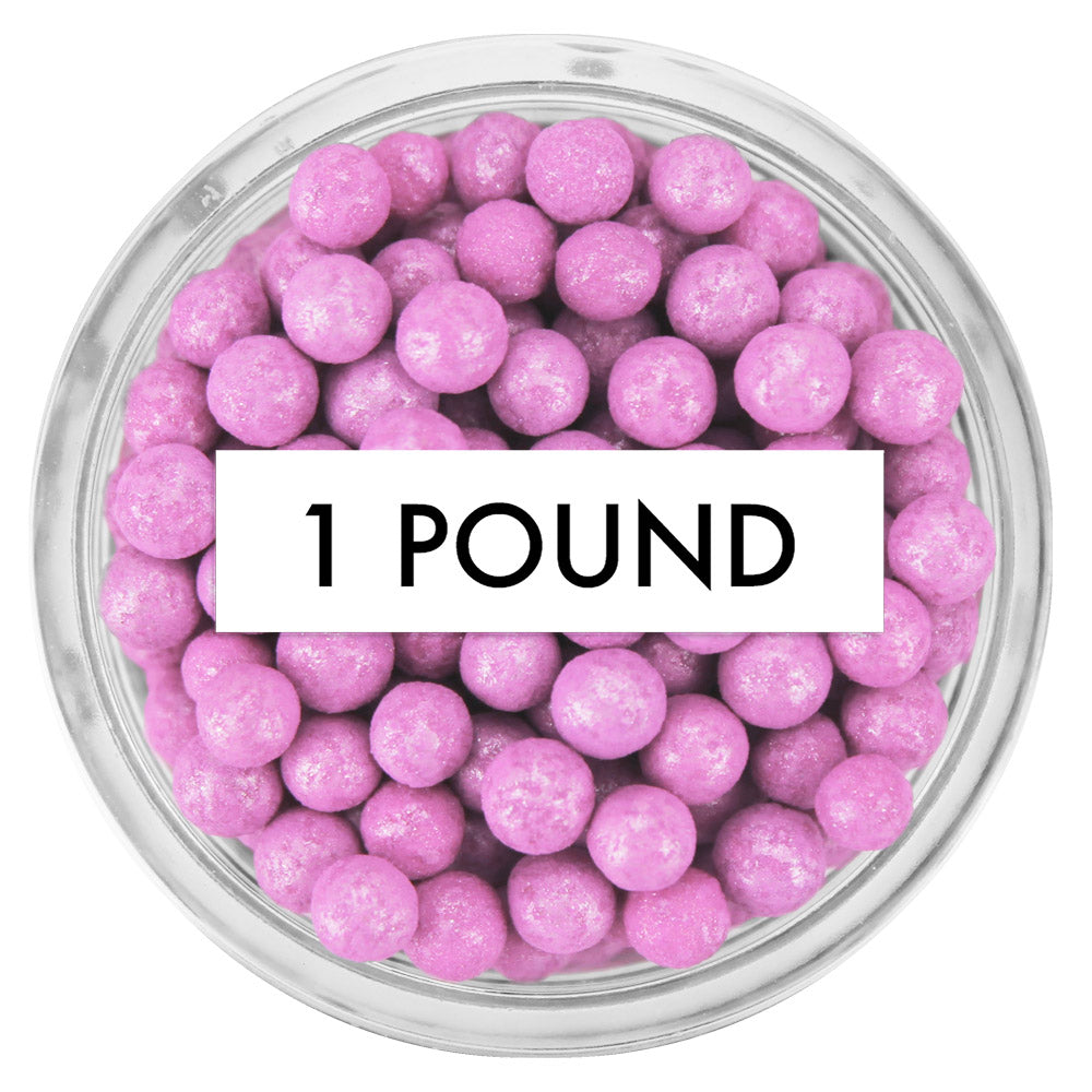 Pearly Mauve Sugar Pearls 1 LB