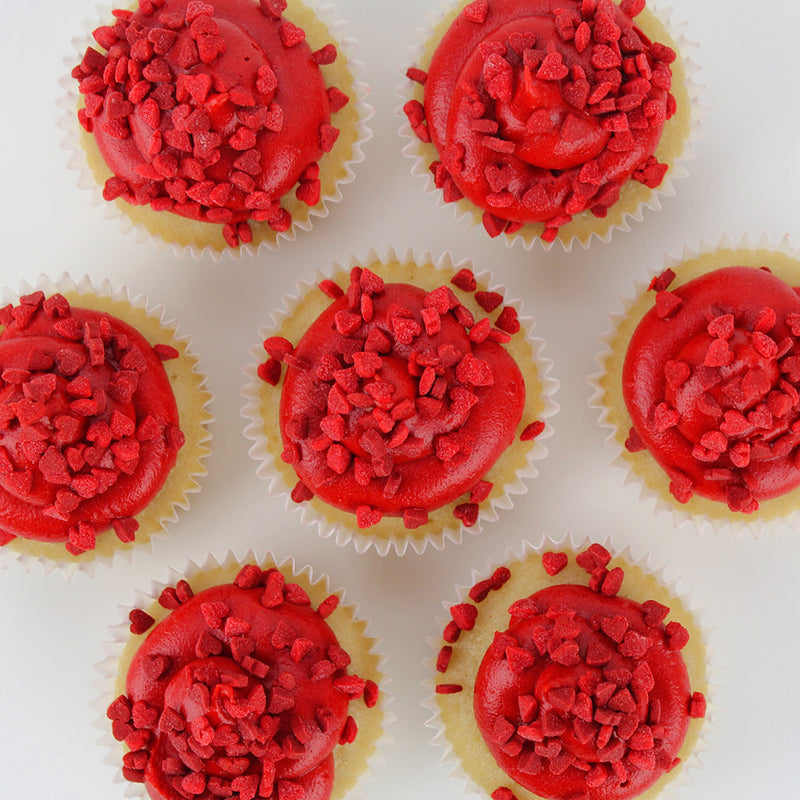 RED RASPBERRY MINI HEART MINI CUPCAKES