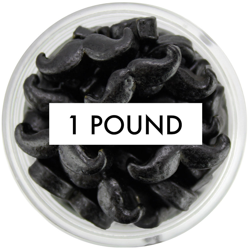 Black Mustache Candy Sprinkles 1 LB