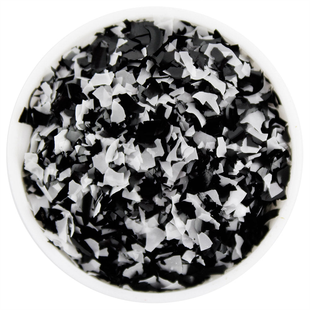 Black & White Edible Glitter Flakes