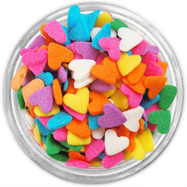 Bright Rainbow Heart Sprinkles