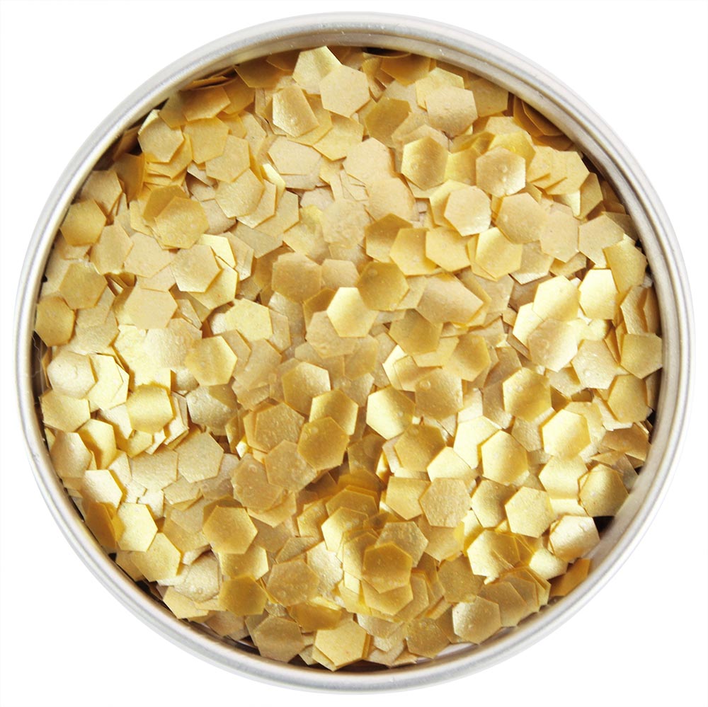 Gold Hexagon Edible Glitter