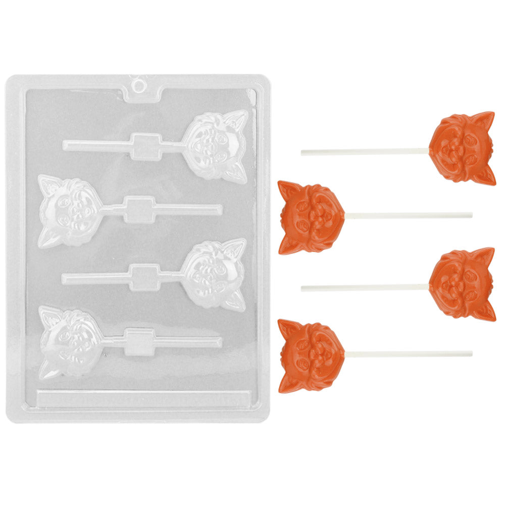 Halloween Cat Lollipop Chocolate Mold