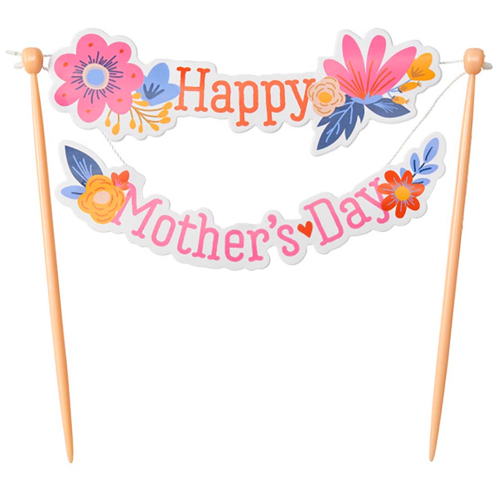 Happy Mother's Day Floral Cake Banner