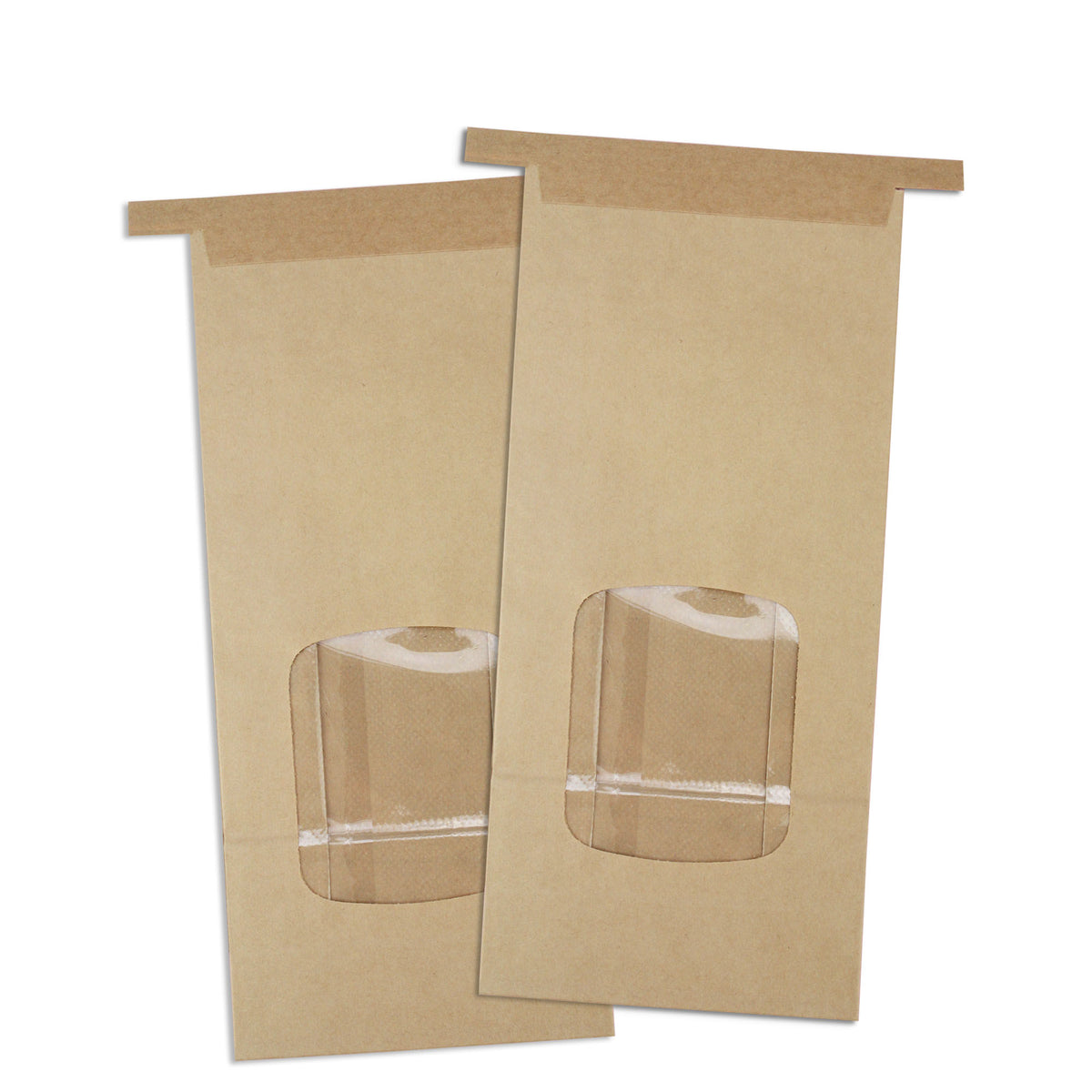 Kraft Brown Window Tin Tie Bags 1/2 LB