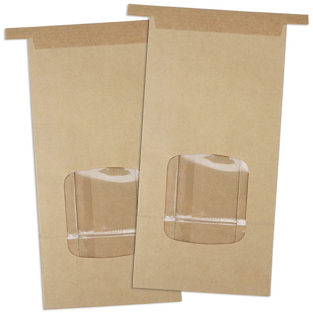 Kraft Brown Window Tin Tie Bags 1 LB