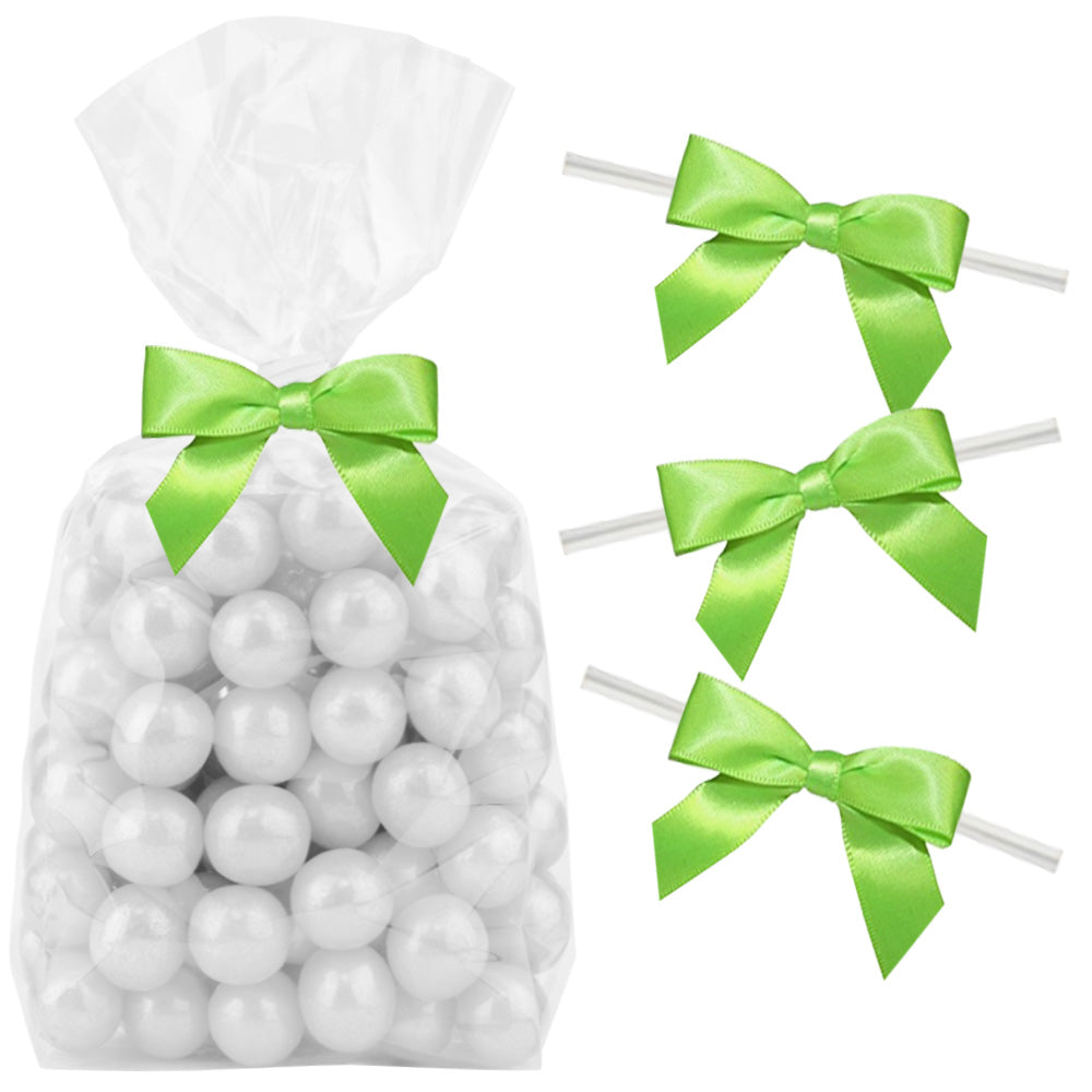 Lime Green Twist Tie Bows