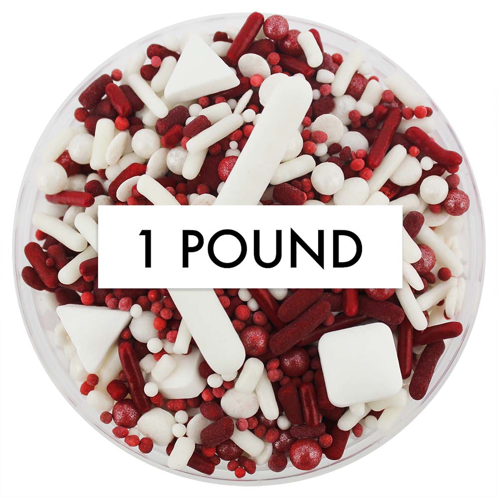 Maroon & White Team Spirit Sprinkle Blend 1 LB