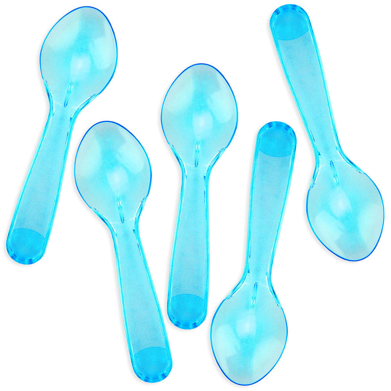Mini Crystal Blue Ice Cream Taster Spoons