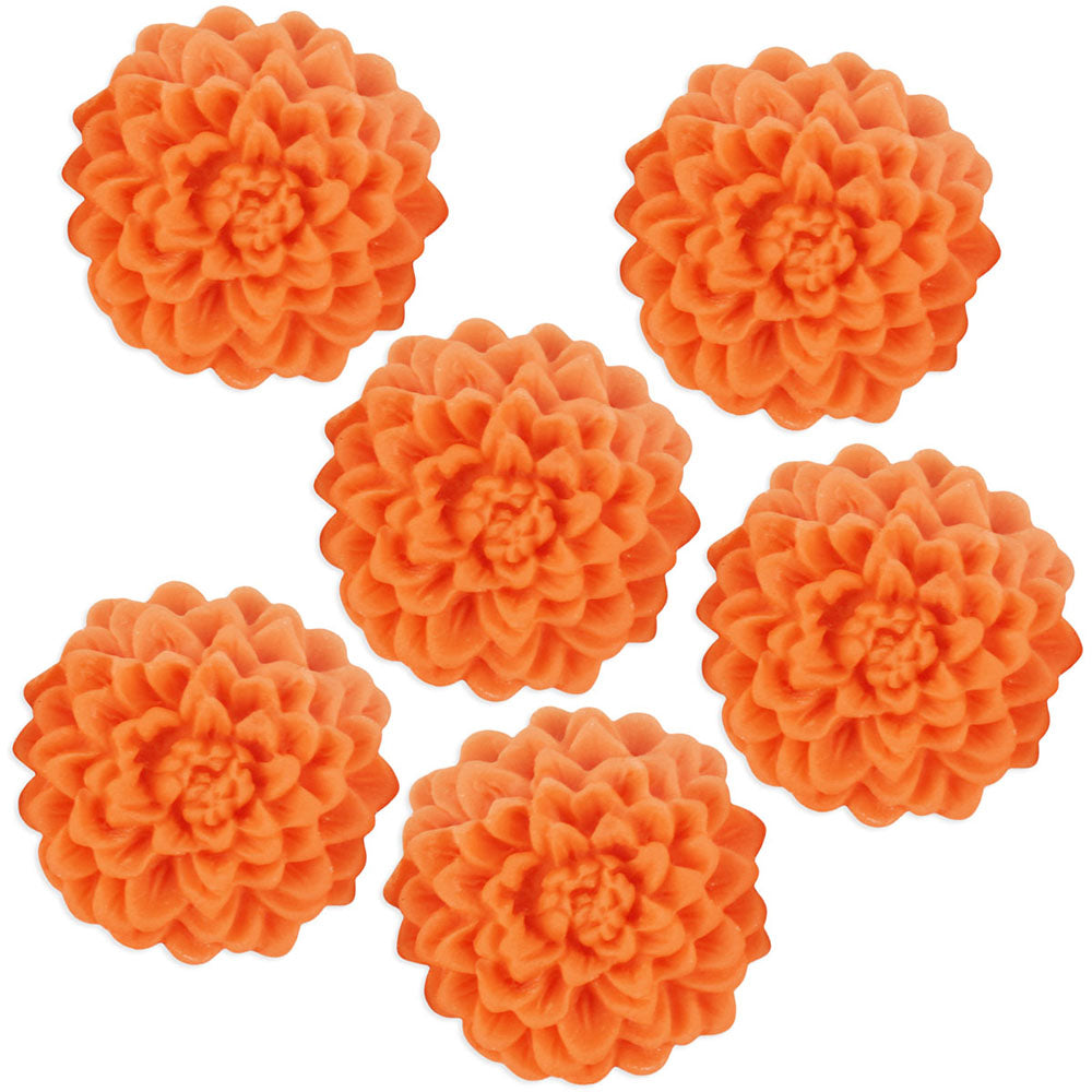 Orange Fondant Mum Flowers