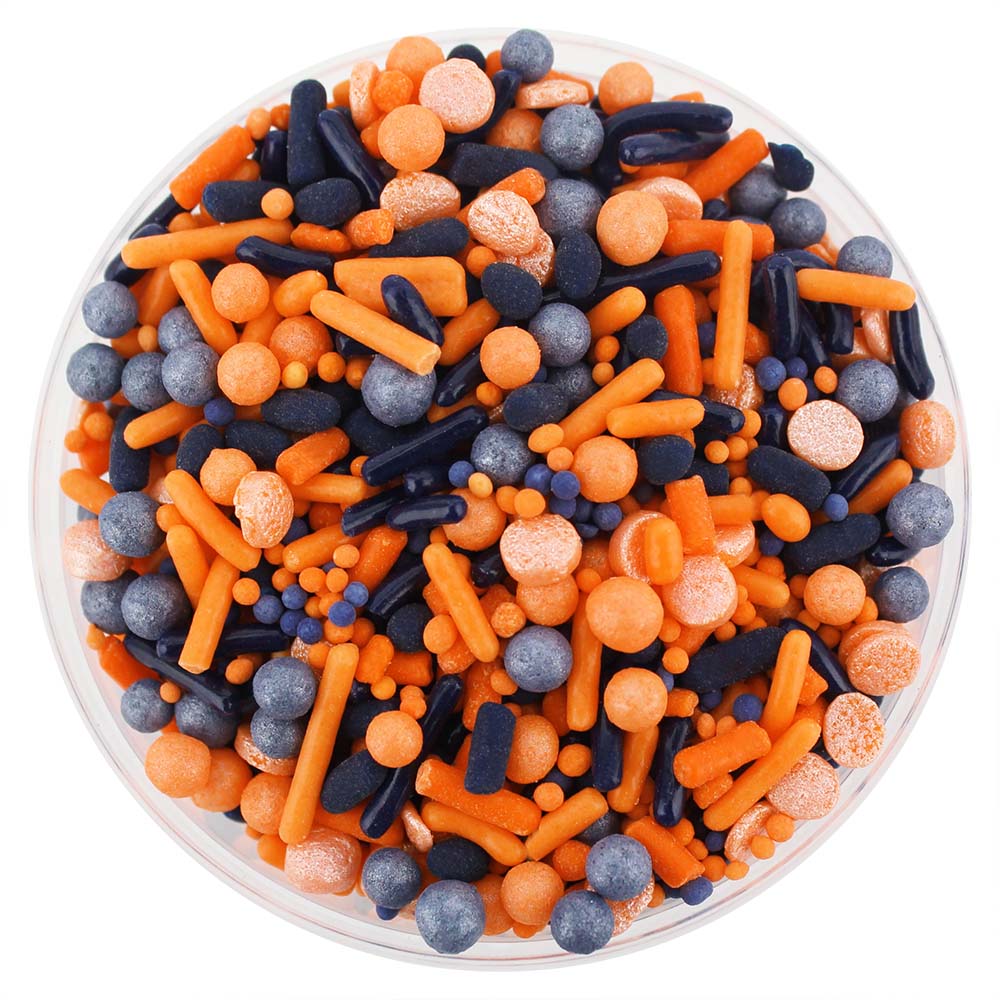 Orange & Navy Blue Team Spirit Sprinkle Blend