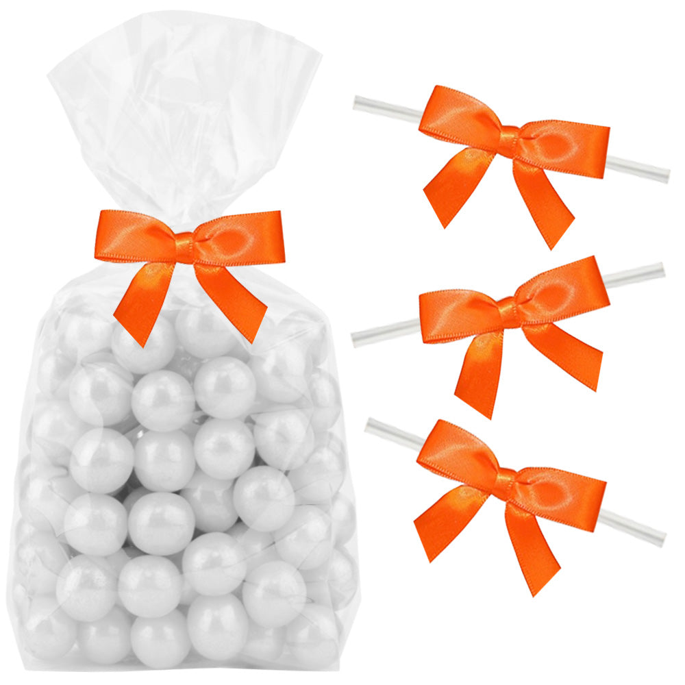 Orange Twist Tie Bows