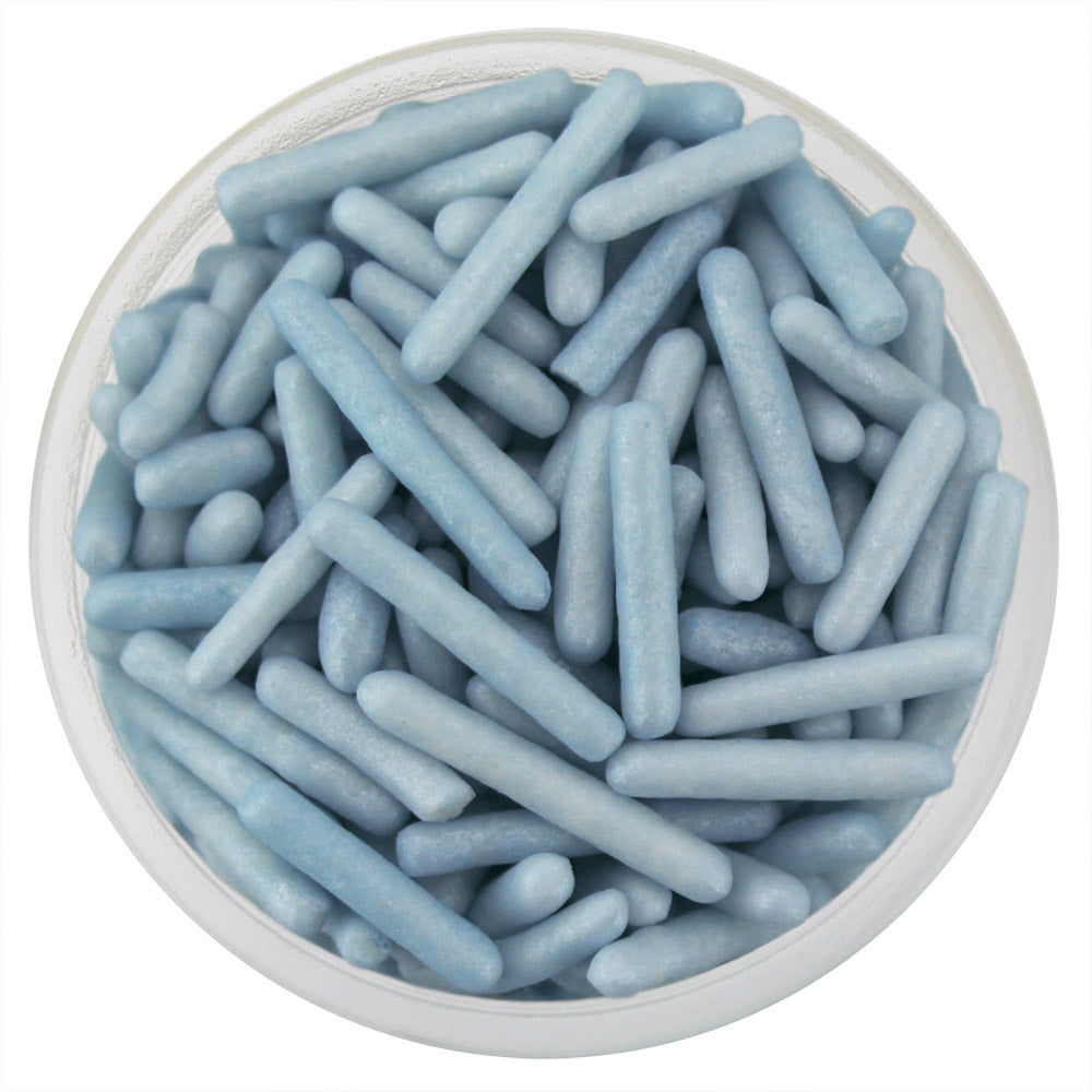 Pearly Pale Antique Blue Thin Jimmies