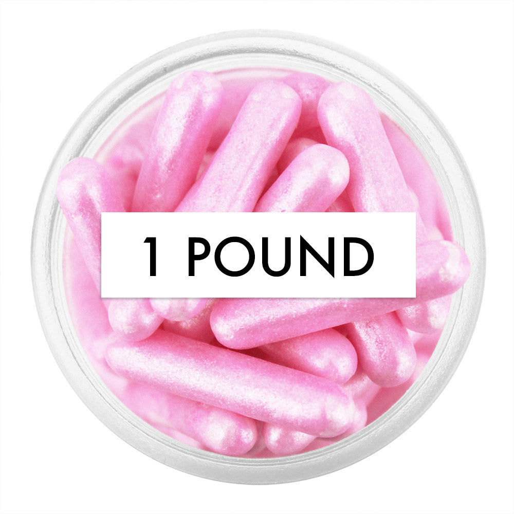 Pearly Pink Rod Sprinkles 1 LB