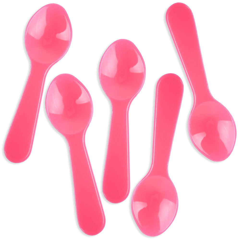 Mini Pink Ice Cream Taster Spoons
