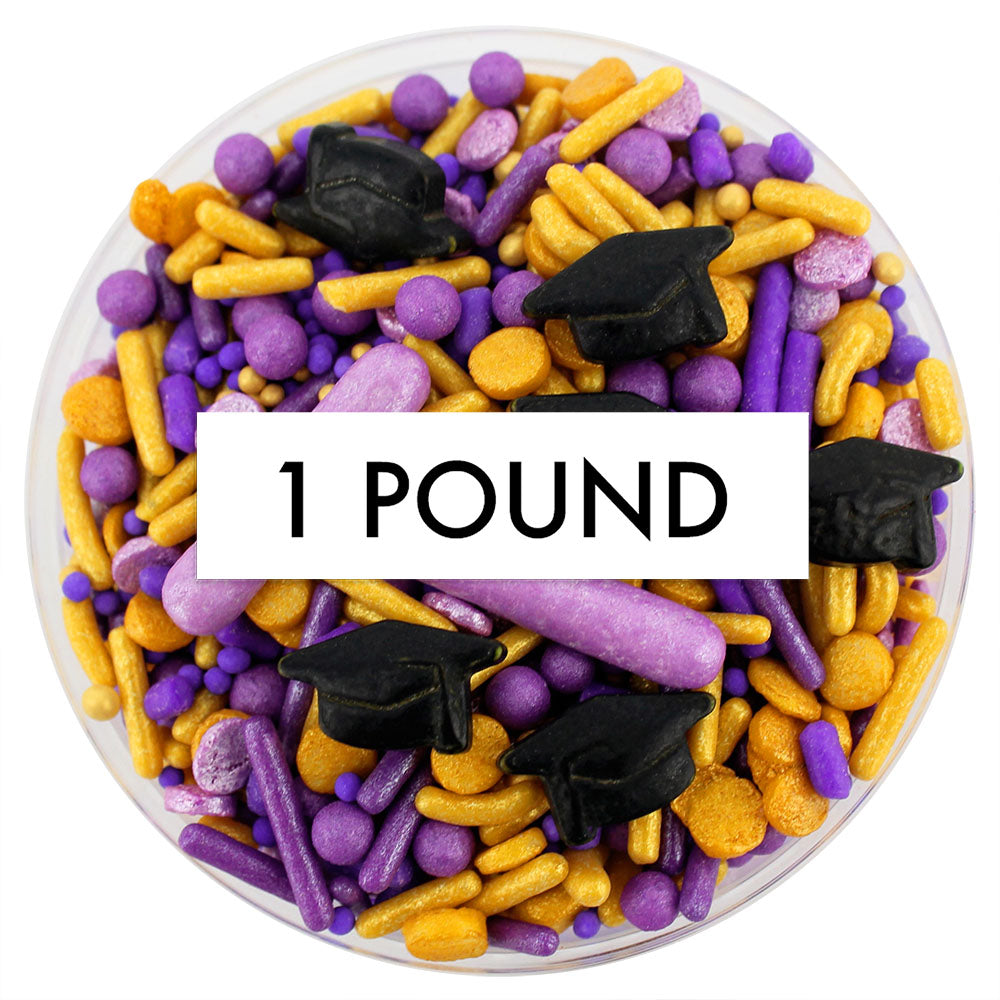 Purple & Gold Graduation Sprinkle Blend 1 LB