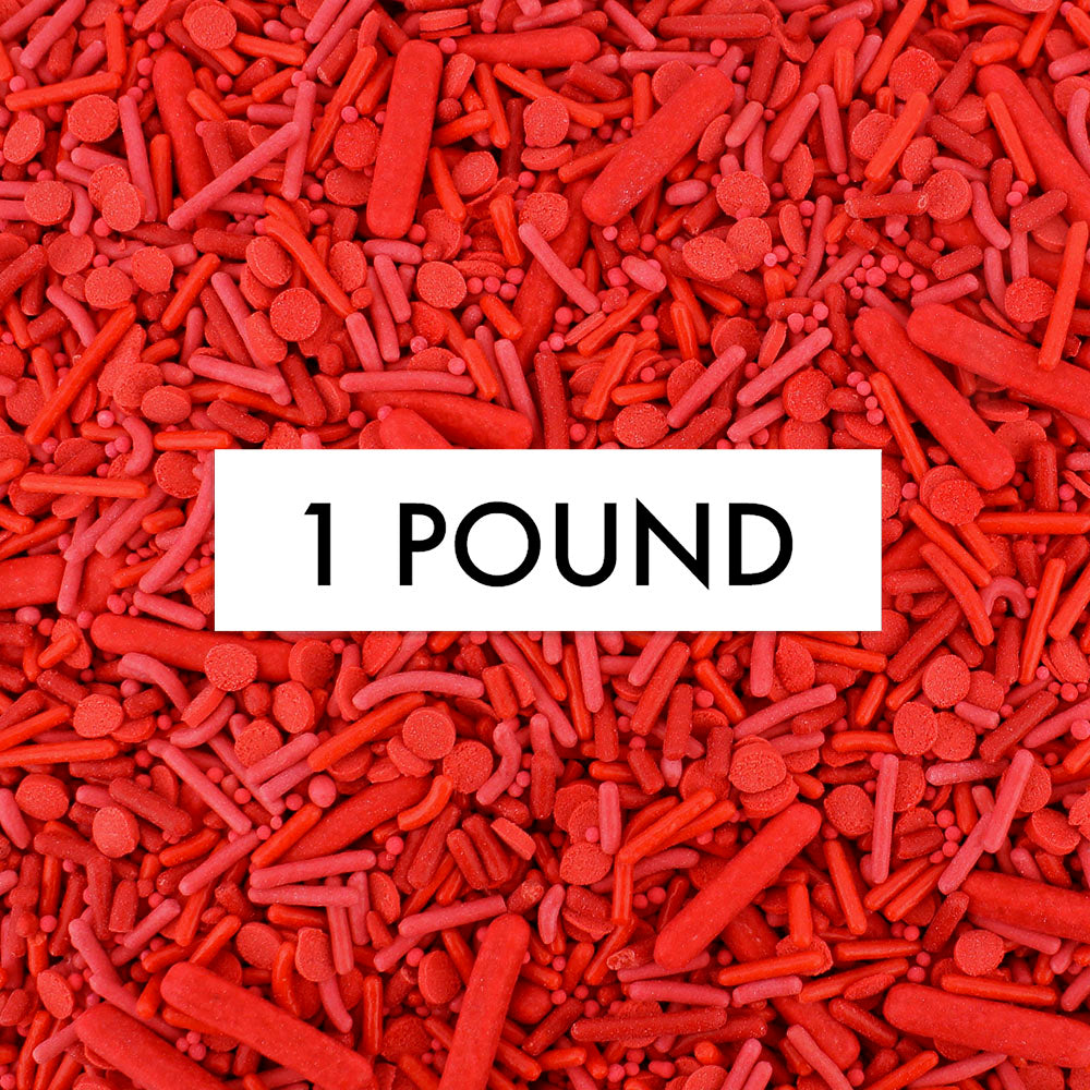 Red Rondo Sprinkle Red Sprinkle Blend 1 LB – Layer Cake Shop