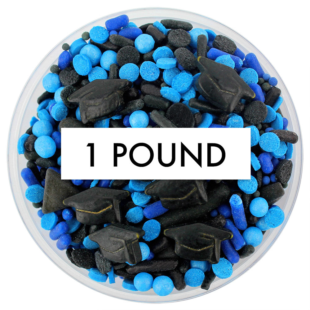 Royal Blue & Black Graduation Sprinkle Blend 1 LB