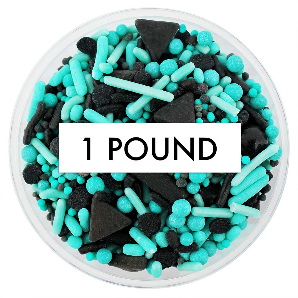 Turquoise & Black Team Spirit Sprinkle Blend 1 LB