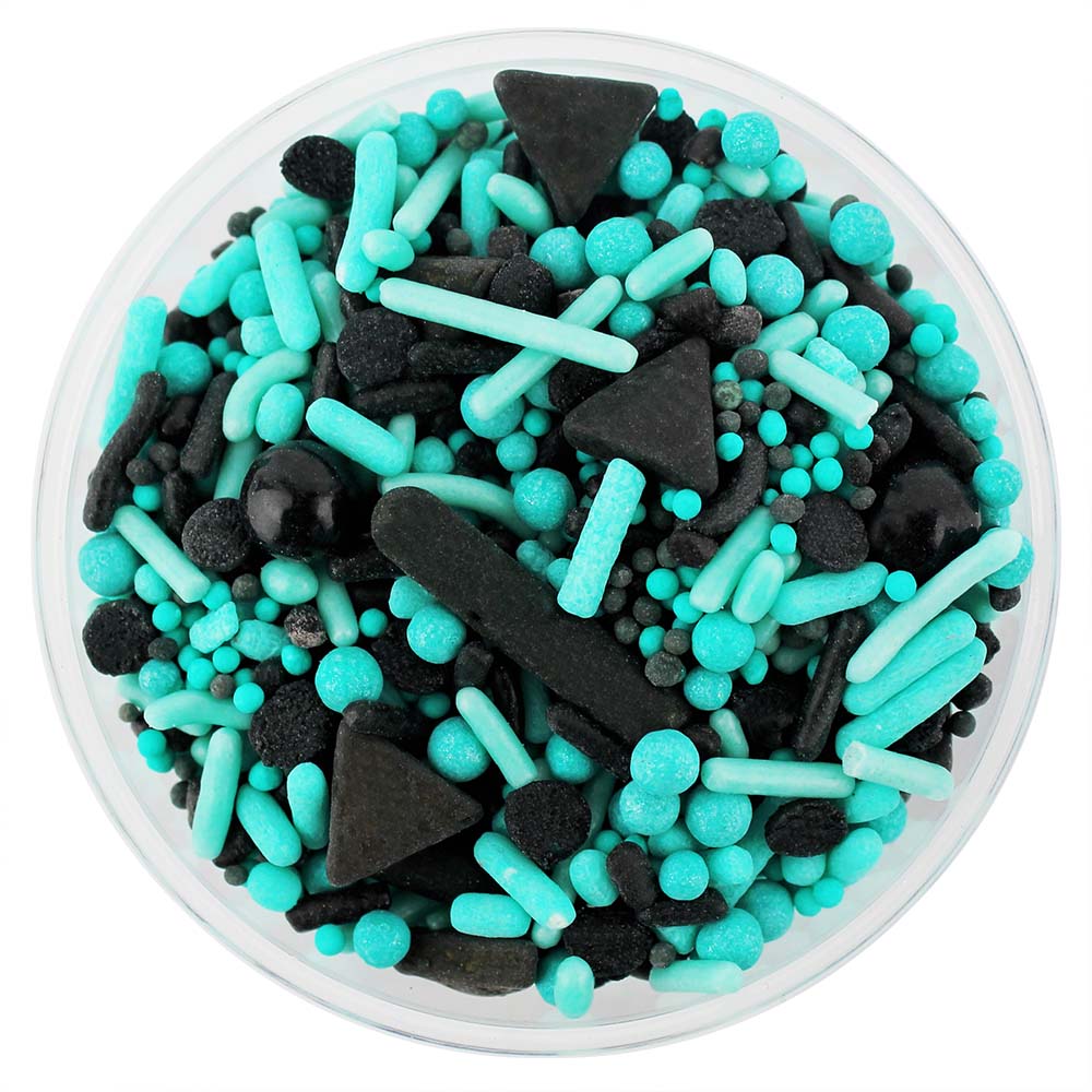 Turquoise & Black Team Spirit Sprinkle Blend