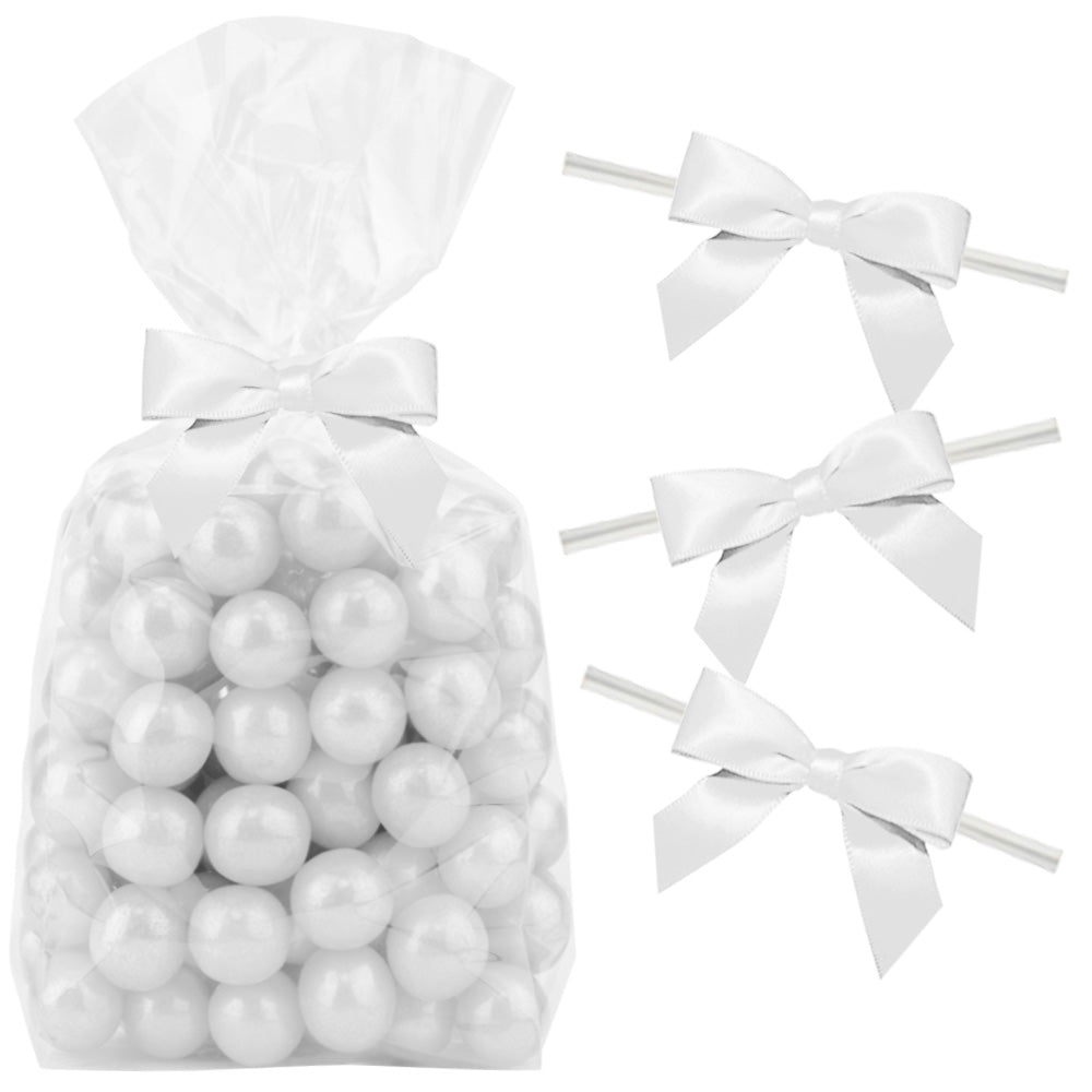 White Twist Tie Bows