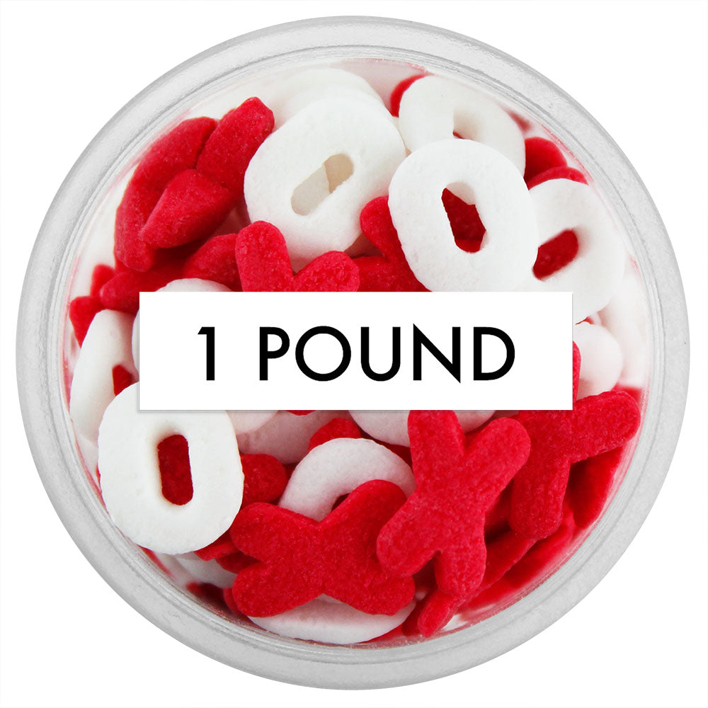 Red & White XOXO Sprinkles 1 LB