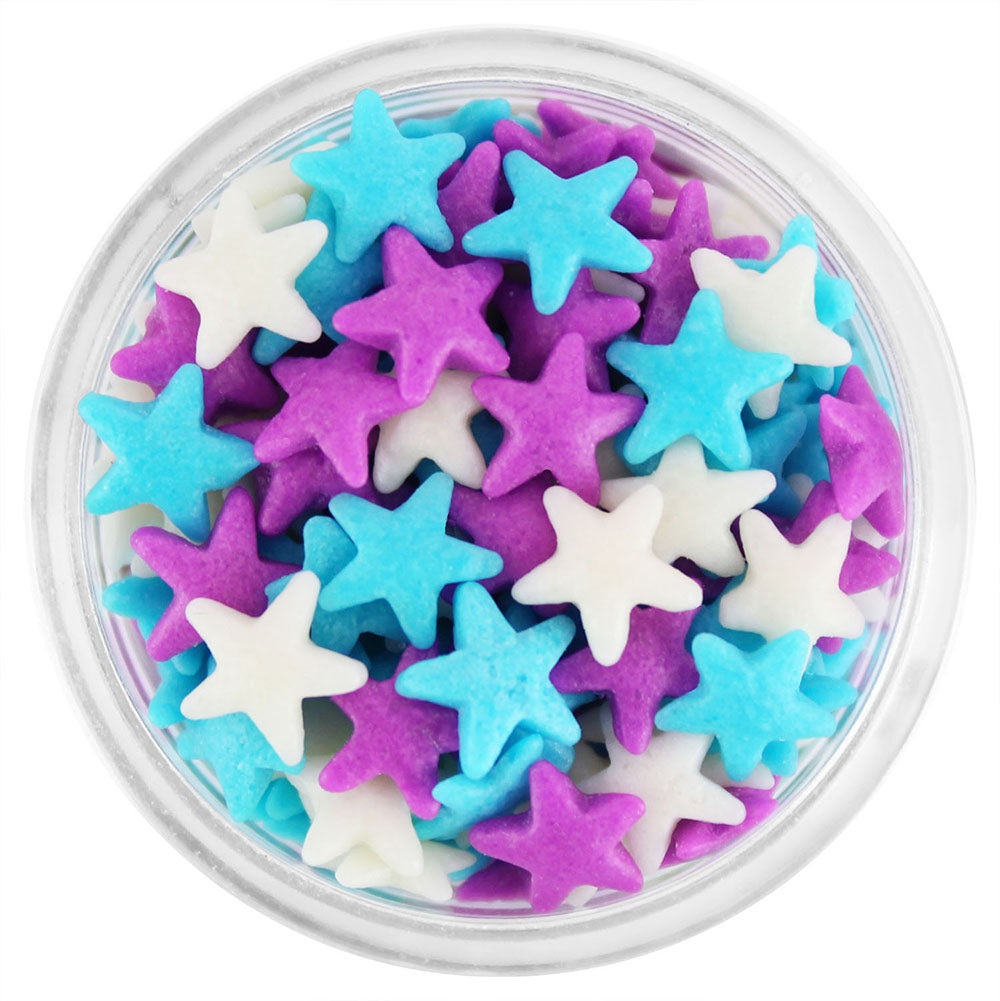 Blue Purple White Star Sprinkles