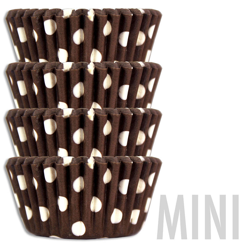 Mini Brown Polka Dot Baking Cups