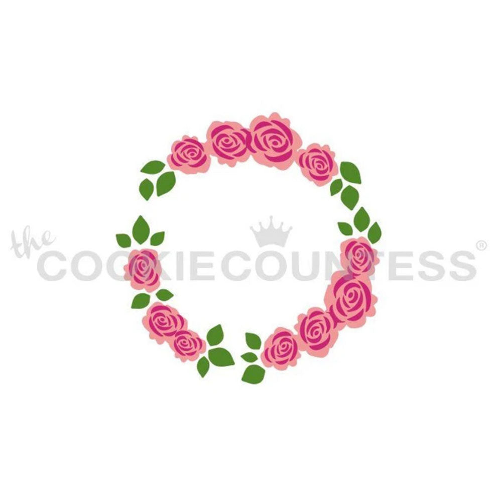 Floral Wreath Cake & Cookie Stencil - 3 Stencils