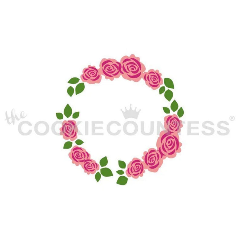 Floral Wreath Cake & Cookie Stencil - 3 Stencils
