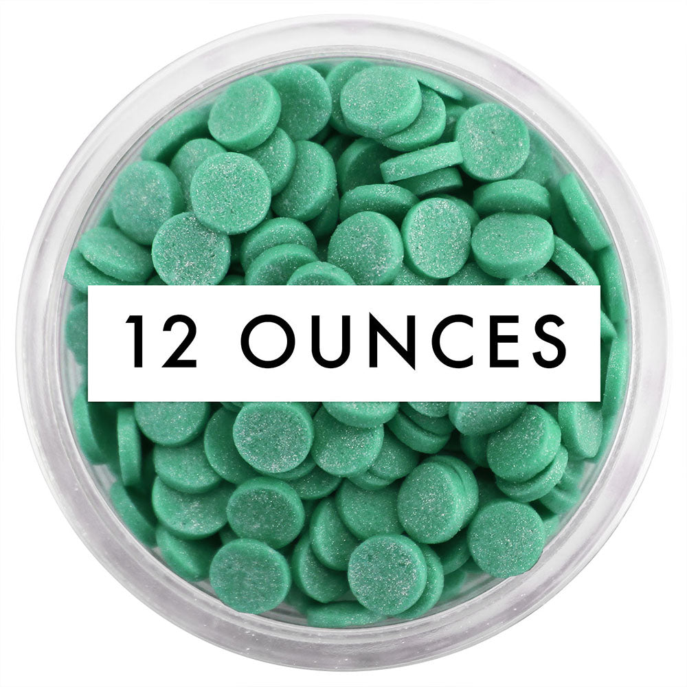 Green Shimmer Confetti Dot Sprinkles 12 OZ