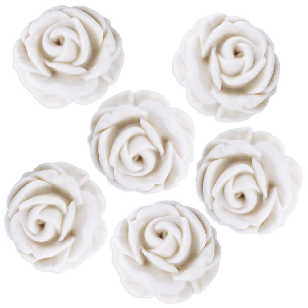 Large White Fondant Garden Roses