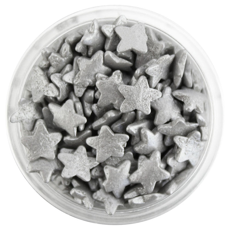 Metallic Silver Star Sprinkles