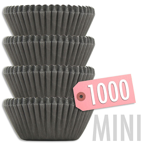 Mini Solid Black Baking Cups 1000