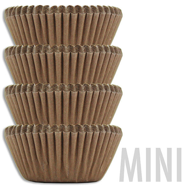 Mini Solid Brown Baking Cups