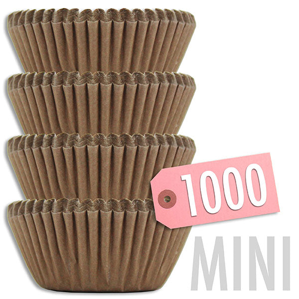 Mini Solid Brown Baking Cups 1000