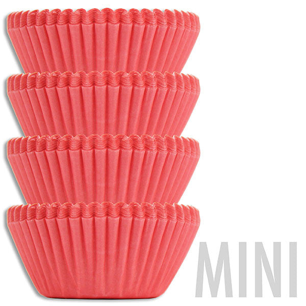 Mini Solid Salmon Pink Baking Cups